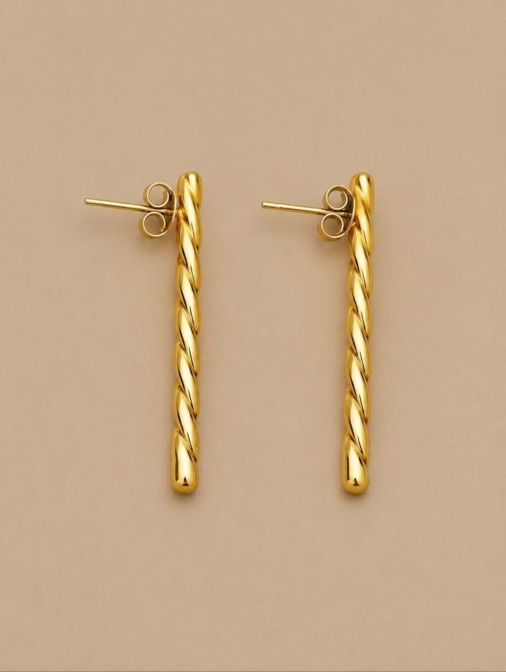 3/$30 Vintage Goldtone Twisted Rod Post Earrings